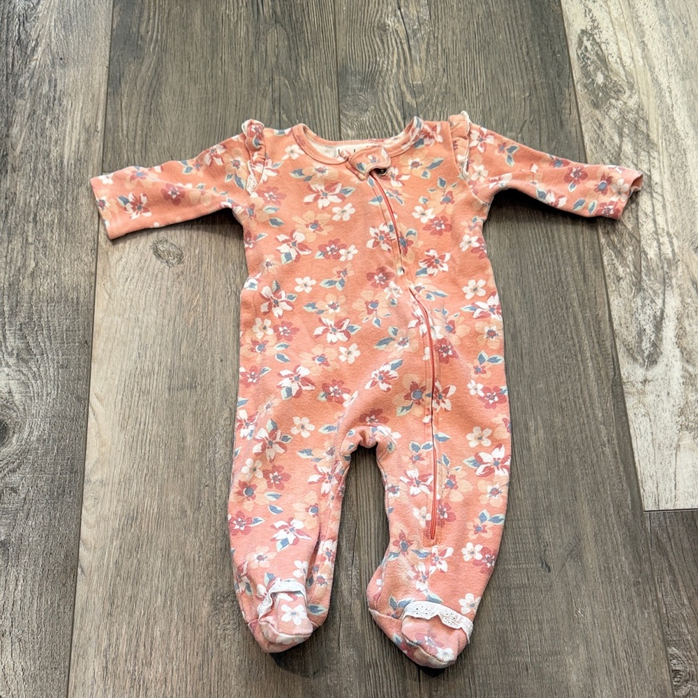 Nicole Miller Peach‎ Floral Kids Footie